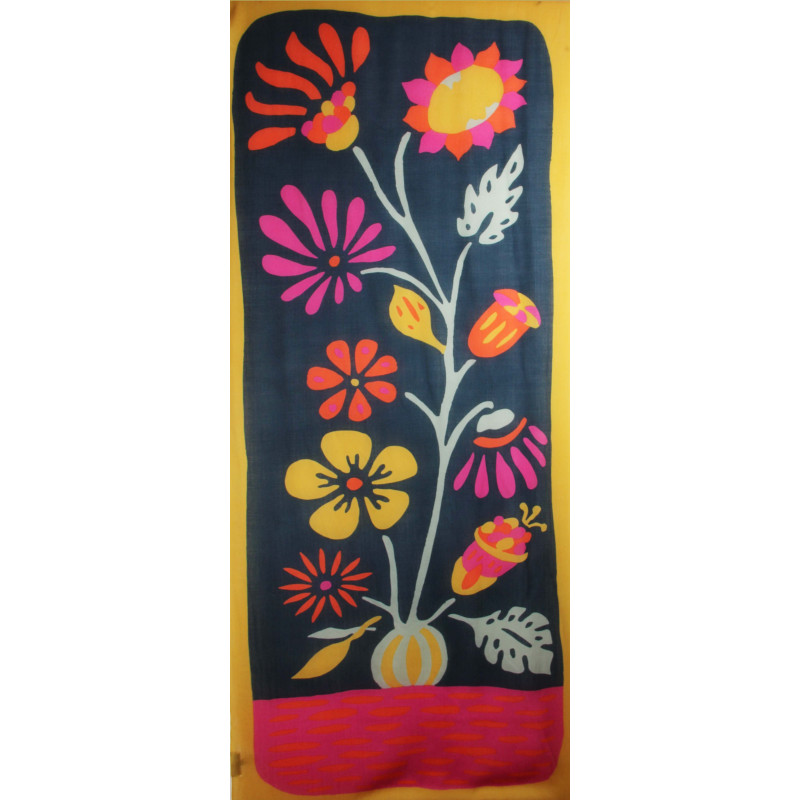 Wool hand printed scarf
