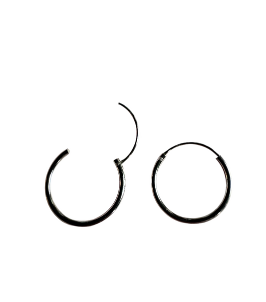 Silver hoops 20mm