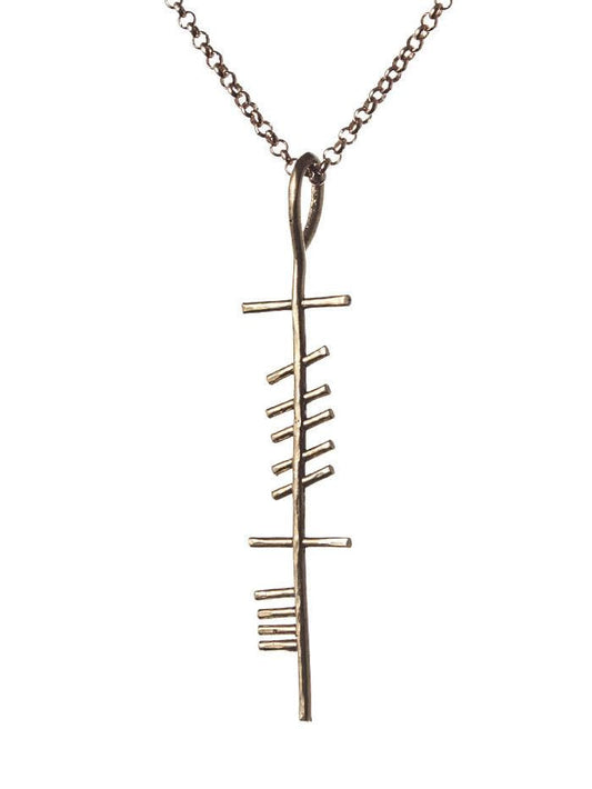 Ogham treasure gold vermeil sculpted Cara necklace