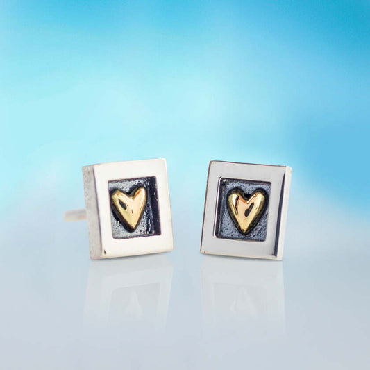 Heart of gold studs