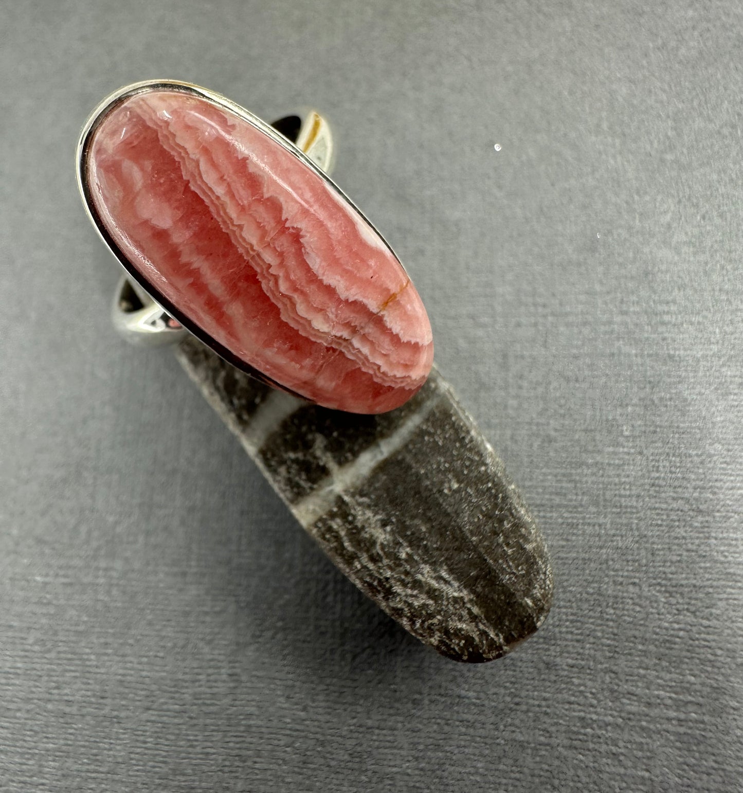 Rhodochrosite ring