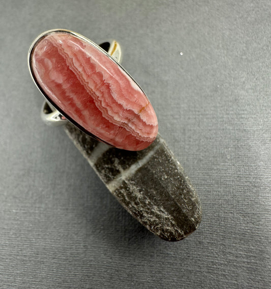 Rhodochrosite ring