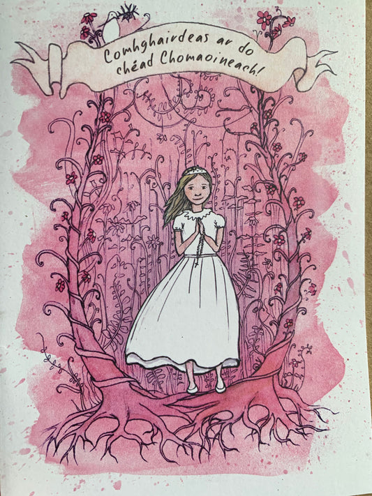 Communion card girl /blue