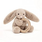 bashful bunny wooden ring toy