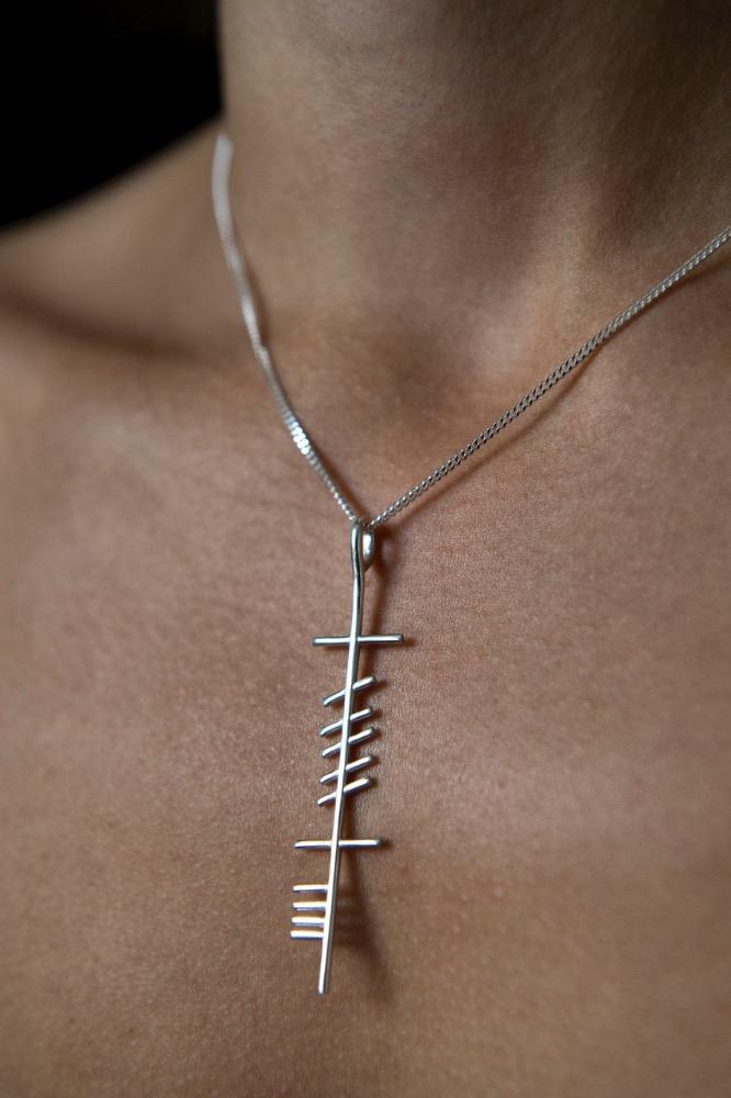 Large Friendship necklace on model-oghamtreasure.cpm