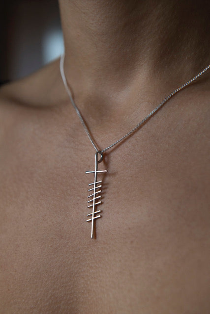 Love /Grá sculpted silver pendant -ogham treasure