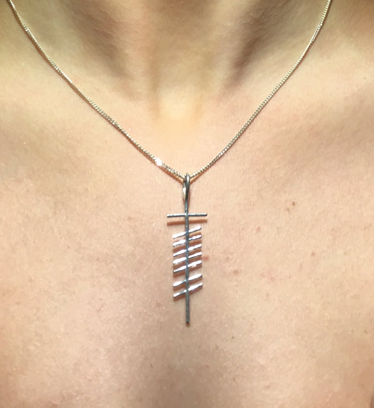 Love /Grá sculpted silver pendant -ogham treasure