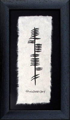 Joy- handpainted in ogham