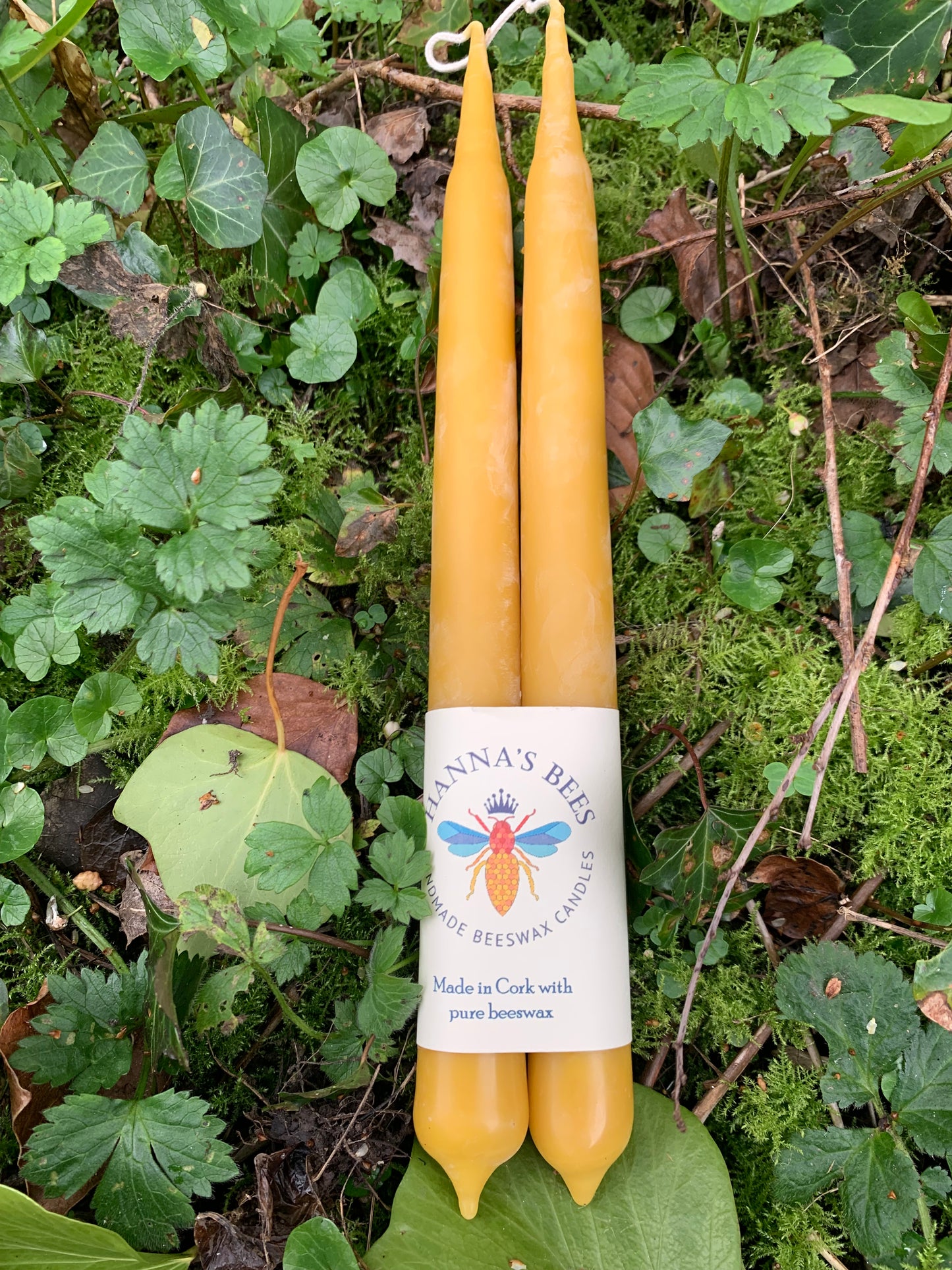 Pair of hand dipped Beeswax Candles